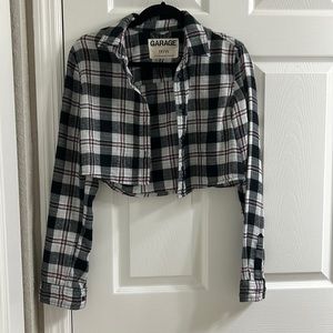 Plaid Cropped Long-sleeve